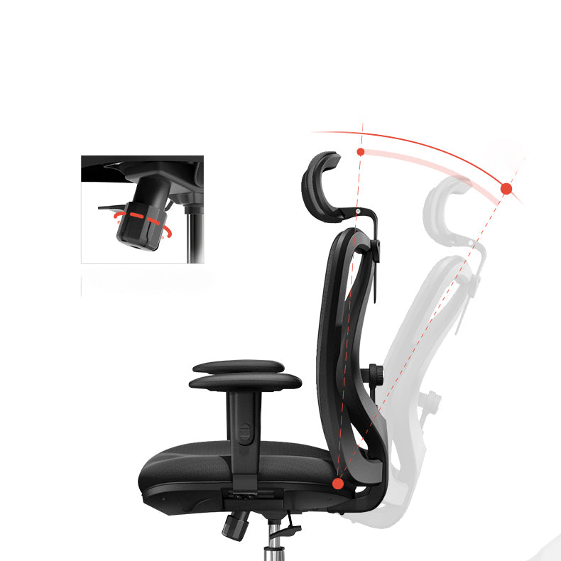 Chaise de bureau moderne Hauteur de siège réglable chaise de bureau noire avec roues