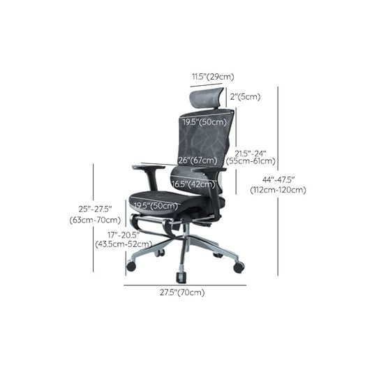 Modern Fixed Arms Desk Chair Height-adjustable Task Chair for Office