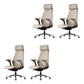 Contemporary Swivel Executive Chair Padded Arms Managers Chair for Office Off-White 4 Piece Set Clearhalo 'furn' 'furn_office_chair' 'Furniture' 'Office Chairs' 'Office Furniture' 'office_chair' 6622805