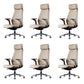 Contemporary Swivel Executive Chair Padded Arms Managers Chair for Office Off-White 6 Piece Set Clearhalo 'furn' 'furn_office_chair' 'Furniture' 'Office Chairs' 'Office Furniture' 'office_chair' 6622807