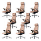 Contemporary Swivel Executive Chair Padded Arms Managers Chair for Office Brown 8 Piece Set Clearhalo 'furn' 'furn_office_chair' 'Furniture' 'Office Chairs' 'Office Furniture' 'office_chair' 6622819