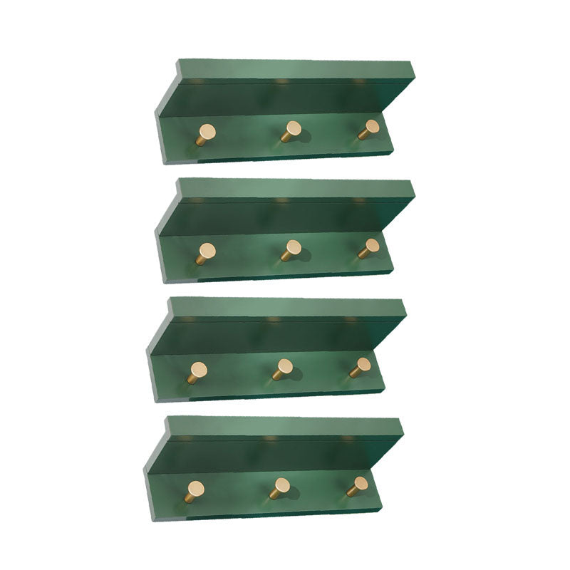 Wall-Mounted Coat Hanger Wood Modern Coat Rack for Living Room Green 4 Piece Set 3 Clearhalo 'Entry & Mudroom Furniture' 'furn' 'furn_hall_tree_coat_racks' 'Furniture' 'Hall Trees & Coat Racks' 'hall_tree_coat_racks' 6622922