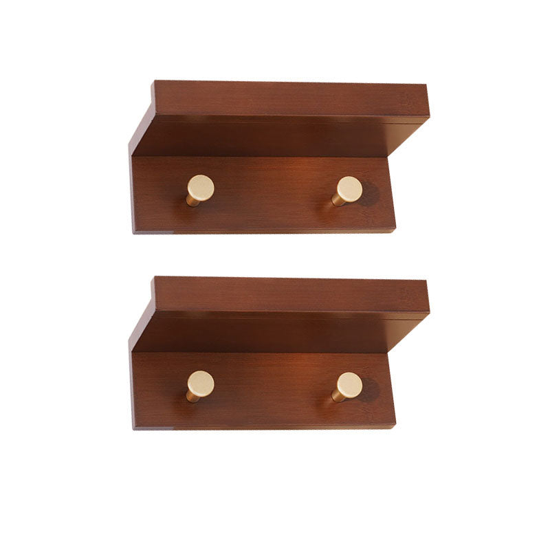 Wall-Mounted Coat Hanger Wood Modern Coat Rack for Living Room Red Brown 2 Piece Set 2 Clearhalo 'Entry & Mudroom Furniture' 'furn' 'furn_hall_tree_coat_racks' 'Furniture' 'Hall Trees & Coat Racks' 'hall_tree_coat_racks' 6622925
