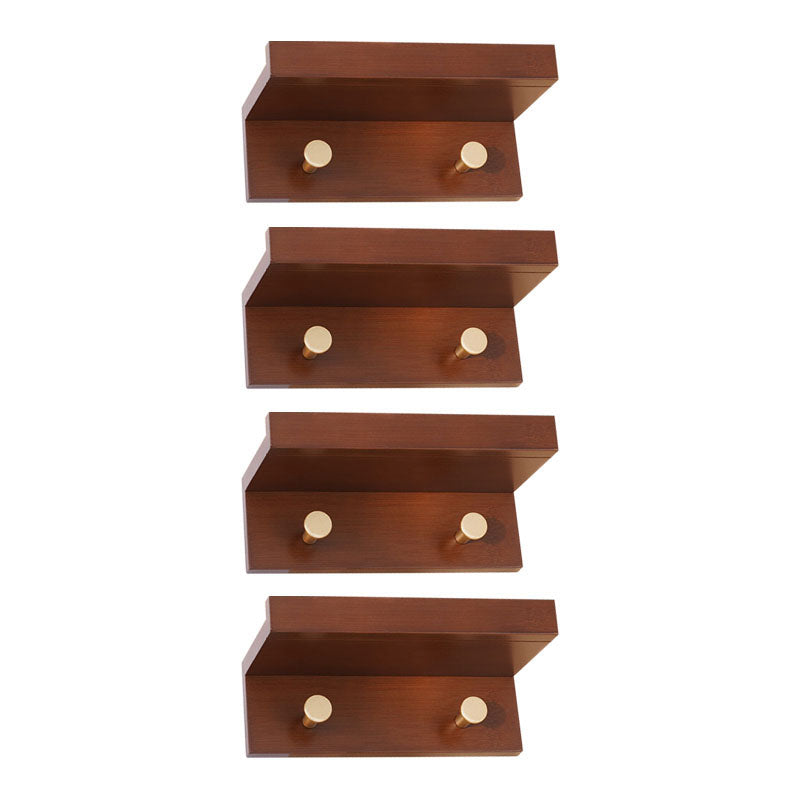 Wall-Mounted Coat Hanger Wood Modern Coat Rack for Living Room Red Brown 4 Piece Set 2 Clearhalo 'Entry & Mudroom Furniture' 'furn' 'furn_hall_tree_coat_racks' 'Furniture' 'Hall Trees & Coat Racks' 'hall_tree_coat_racks' 6622926