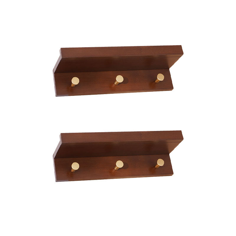 Wall-Mounted Coat Hanger Wood Modern Coat Rack for Living Room Red Brown 2 Piece Set 3 Clearhalo 'Entry & Mudroom Furniture' 'furn' 'furn_hall_tree_coat_racks' 'Furniture' 'Hall Trees & Coat Racks' 'hall_tree_coat_racks' 6622927