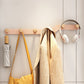 Metal and Wood Coat Rack Contemporary Style Home Wall Hanging Coat Hanger Pink 1 Piece 6 Clearhalo 'Entry & Mudroom Furniture' 'furn' 'furn_hall_tree_coat_racks' 'Furniture' 'Hall Trees & Coat Racks' 'hall_tree_coat_racks' 6622936