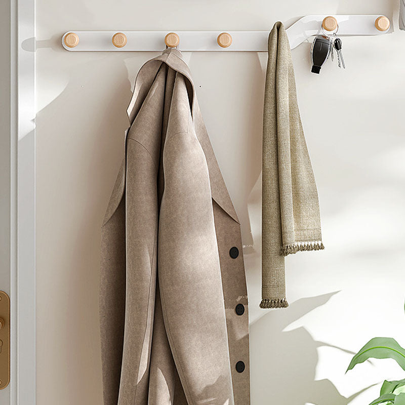 Metal and Wood Coat Rack Contemporary Style Home Wall Hanging Coat Hanger White 1 Piece 7 Clearhalo 'Entry & Mudroom Furniture' 'furn' 'furn_hall_tree_coat_racks' 'Furniture' 'Hall Trees & Coat Racks' 'hall_tree_coat_racks' 6622941