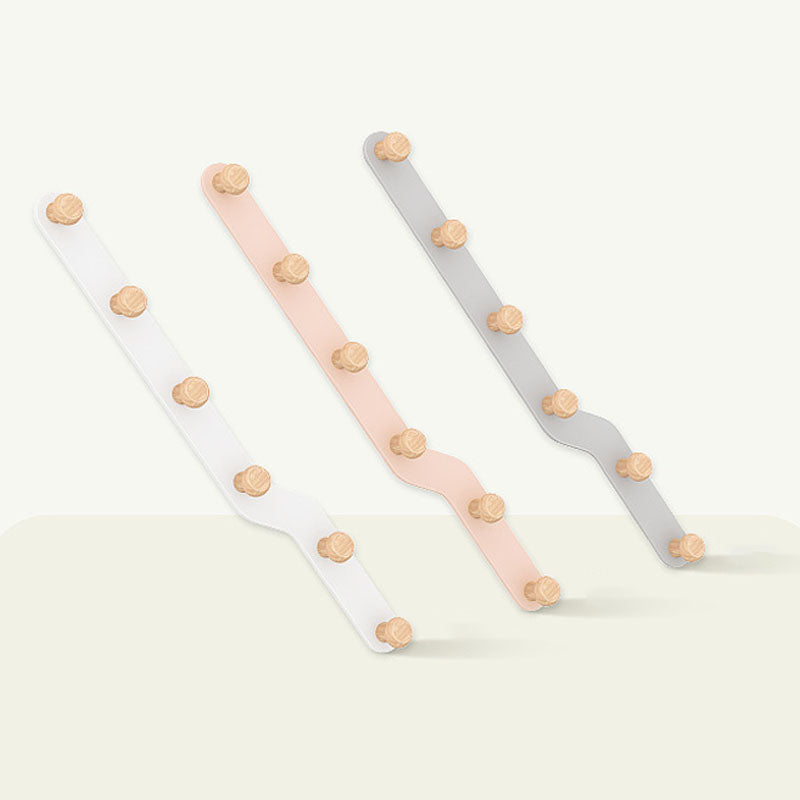 Metal and Wood Coat Rack Contemporary Style Home Wall Hanging Coat Hanger Clearhalo 'Entry & Mudroom Furniture' 'furn' 'furn_hall_tree_coat_racks' 'Furniture' 'Hall Trees & Coat Racks' 'hall_tree_coat_racks' 6622951