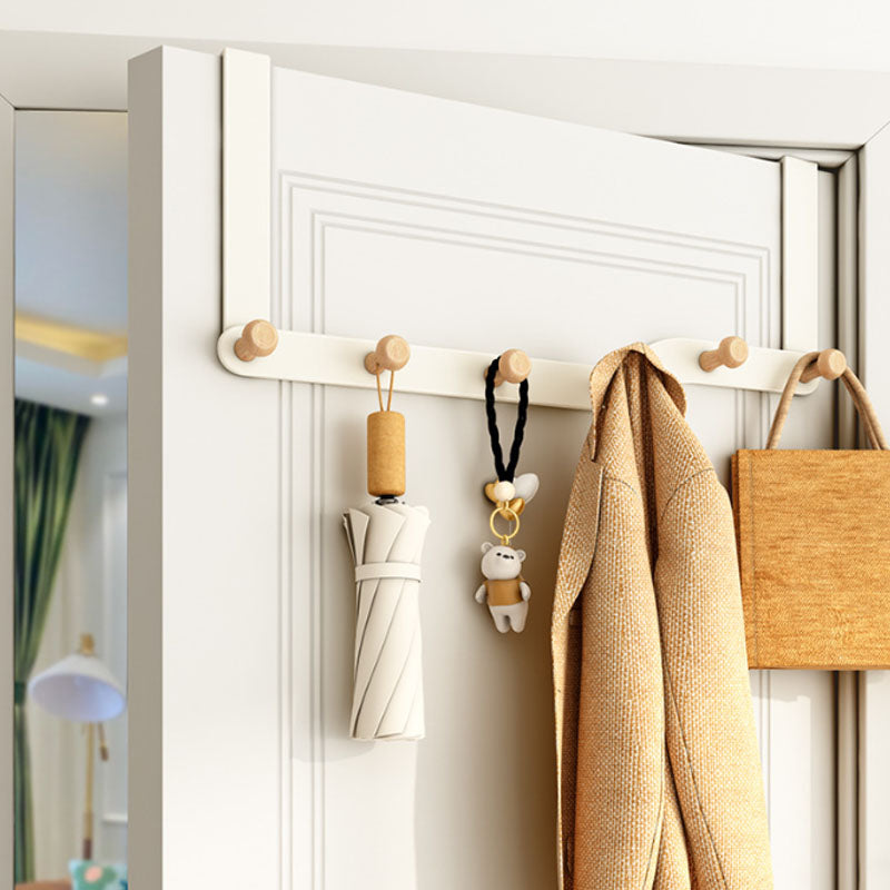 Metal and Wood Coat Rack Contemporary Style Home Wall Hanging Coat Hanger Clearhalo 'Entry & Mudroom Furniture' 'furn' 'furn_hall_tree_coat_racks' 'Furniture' 'Hall Trees & Coat Racks' 'hall_tree_coat_racks' 6622962