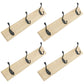 Modern Coat Rack Wood Framed Wall-Mounted Coat Hanger with Hooks