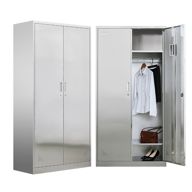 Metal Storage Cabinet for Bathroom Modern Cabinet with Hinged Doors 2 Clearhalo 'Armoires & Wardrobes' 'armoires_wardrobes' 'Bedroom Furniture' 'furn' 'furn_armoires_wardrobes' 'Furniture' 6628994