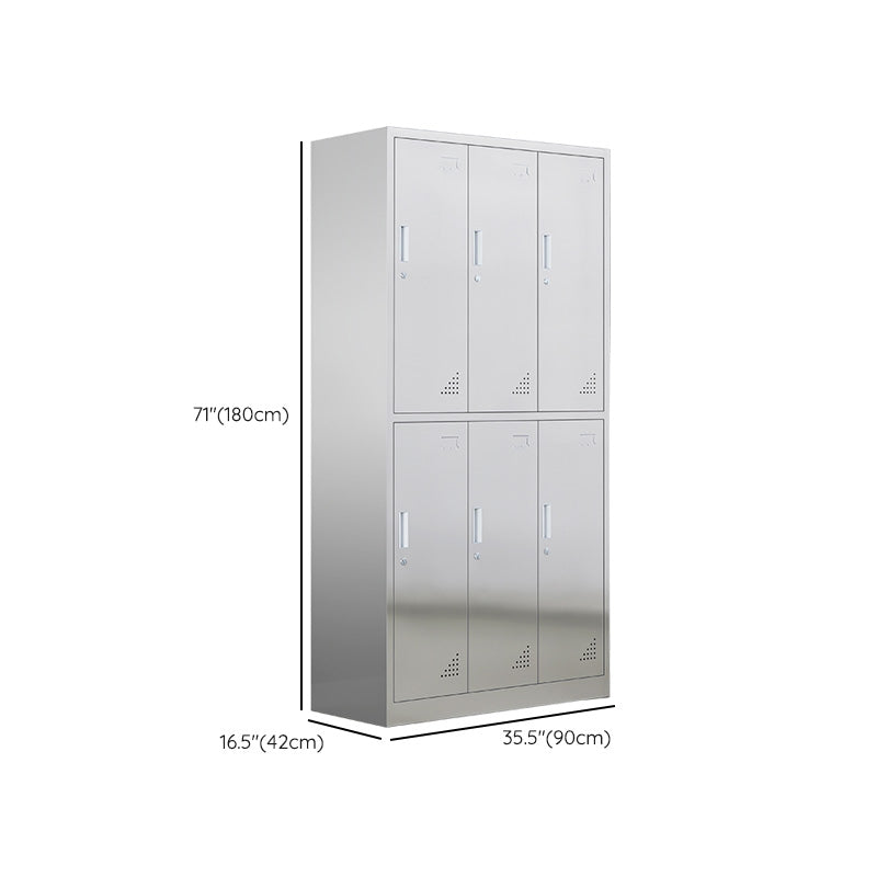 Metal Storage Cabinet for Bathroom Modern Cabinet with Hinged Doors Clearhalo 'Armoires & Wardrobes' 'armoires_wardrobes' 'Bedroom Furniture' 'furn' 'furn_armoires_wardrobes' 'Furniture' 6629012