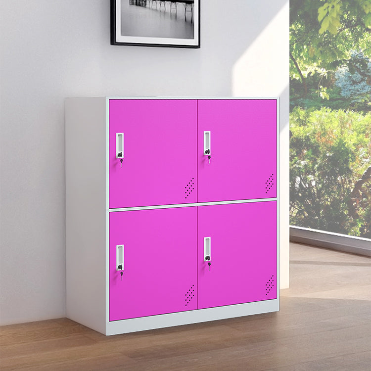 Matte Finish Steel Storage Cabinet with Hinged Doors Contemporary Non-Hanging Armoire Clearhalo 'Armoires & Wardrobes' 'armoires_wardrobes' 'Bedroom Furniture' 'furn' 'furn_armoires_wardrobes' 'Furniture' 6629023