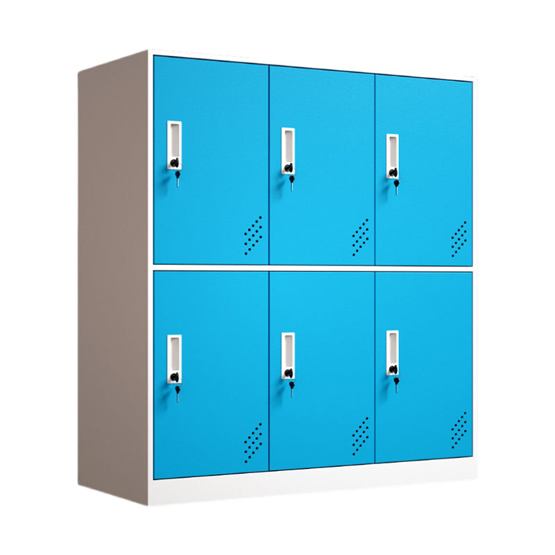 Matte Finish Steel Storage Cabinet with Hinged Doors Contemporary Non-Hanging Armoire Clearhalo 'Armoires & Wardrobes' 'armoires_wardrobes' 'Bedroom Furniture' 'furn' 'furn_armoires_wardrobes' 'Furniture' 6629024
