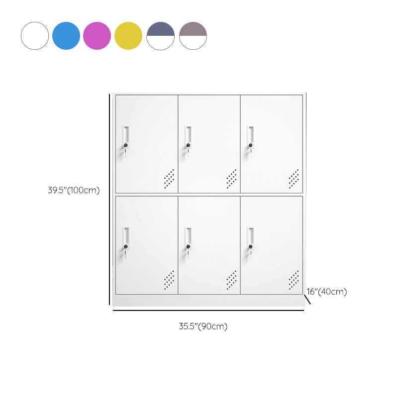 Matte Finish Steel Storage Cabinet with Hinged Doors Contemporary Non-Hanging Armoire Clearhalo 'Armoires & Wardrobes' 'armoires_wardrobes' 'Bedroom Furniture' 'furn' 'furn_armoires_wardrobes' 'Furniture' 6629045