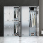 Steel Chrome Storage Cabinet Modern Cabinet with Hinged Doors Clearhalo 'Armoires & Wardrobes' 'armoires_wardrobes' 'Bedroom Furniture' 'furn' 'furn_armoires_wardrobes' 'Furniture' 6629050
