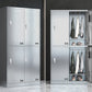 Steel Chrome Storage Cabinet Modern Cabinet with Hinged Doors Clearhalo 'Armoires & Wardrobes' 'armoires_wardrobes' 'Bedroom Furniture' 'furn' 'furn_armoires_wardrobes' 'Furniture' 6629054