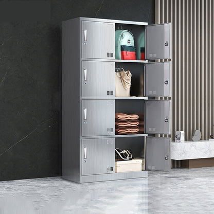 Steel Chrome Storage Cabinet Modern Cabinet with Hinged Doors 8 Clearhalo 'Armoires & Wardrobes' 'armoires_wardrobes' 'Bedroom Furniture' 'furn' 'furn_armoires_wardrobes' 'Furniture' 6629055