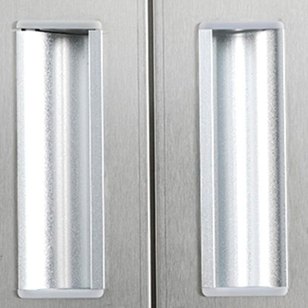 Steel Chrome Storage Cabinet Modern Cabinet with Hinged Doors Clearhalo 'Armoires & Wardrobes' 'armoires_wardrobes' 'Bedroom Furniture' 'furn' 'furn_armoires_wardrobes' 'Furniture' 6629060