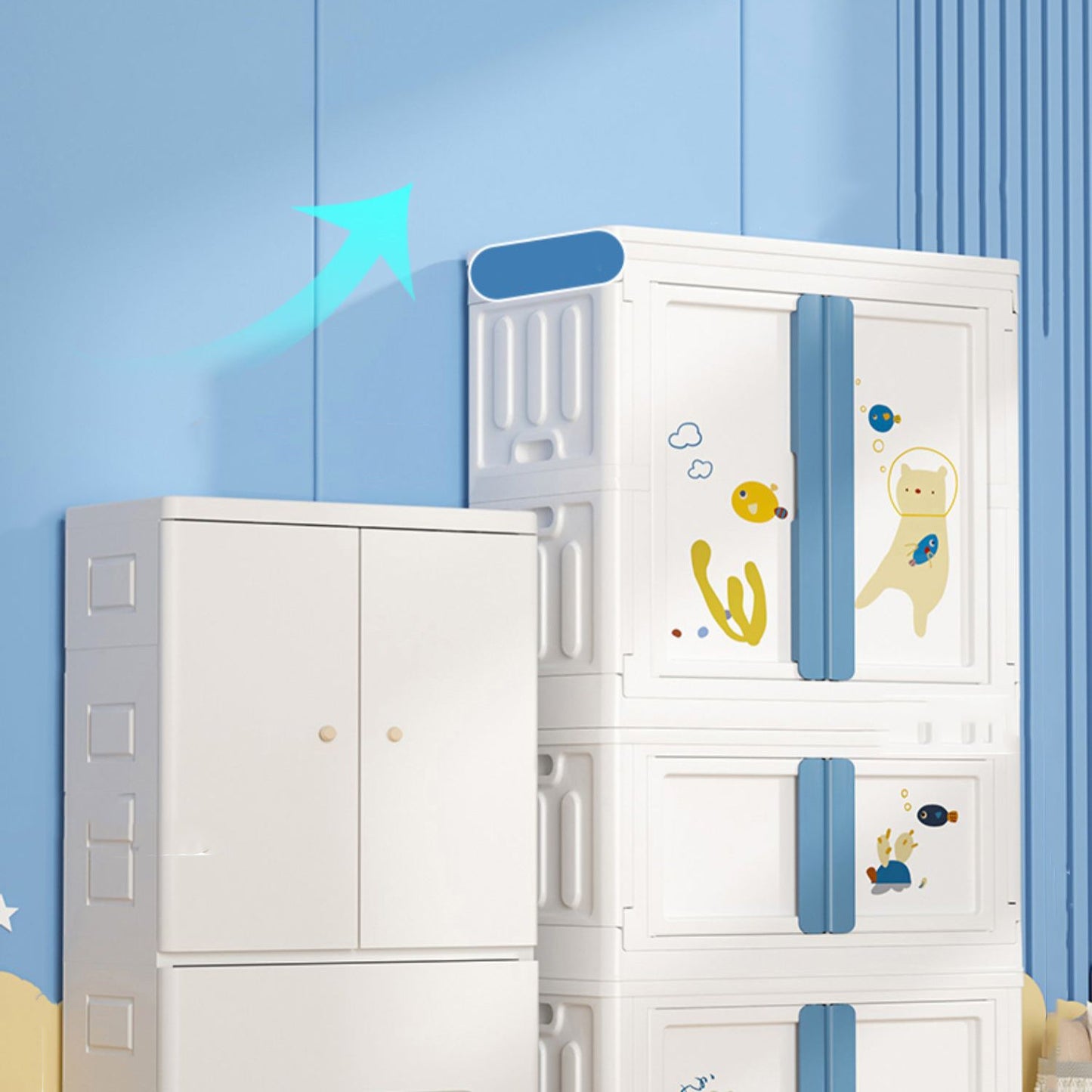 Plastic Bedroom Storage Cabinet Contemporary Hinged Door Cabinet