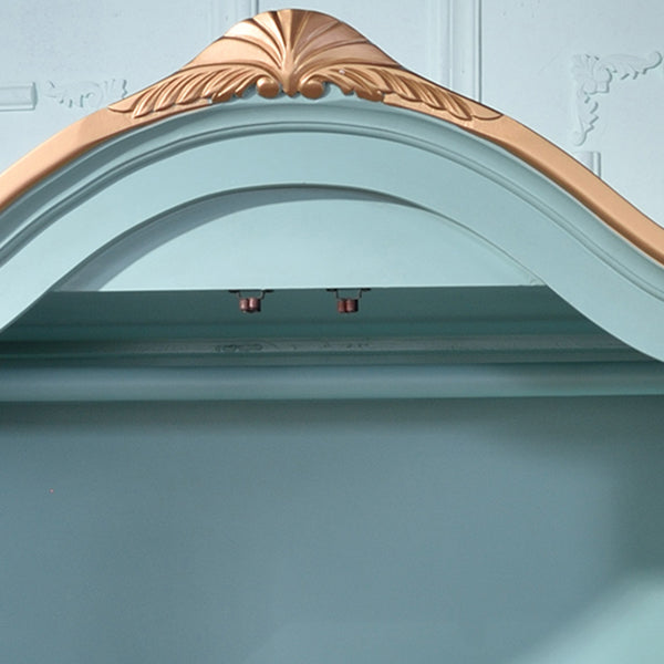 Armoire en bois fini mate avec armoire de rangement côtière à tige de vêtements avec portes à charnière