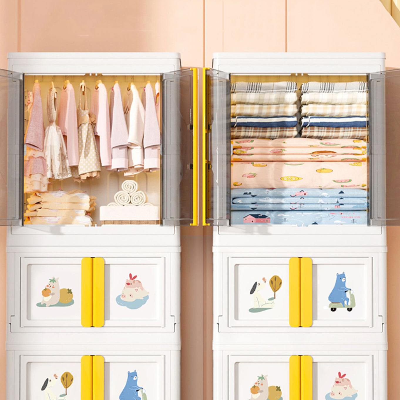 Armadio di stoccaggio in plastica con armadio a cerniera contemporanea a canna