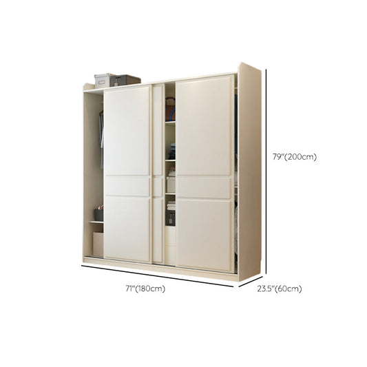 White Modern Wardrobe Armoire Wooden Wardrobe Closet with Shelves