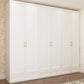 Engineered Wood Wardrobe Closet with Shelves White Wardrobe Cabinet