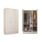 Engineered Wood Wardrobe Closet with Shelves White Wardrobe Cabinet