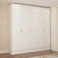 Engineered Wood Wardrobe Closet with Shelves White Wardrobe Cabinet