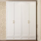 Engineered Wood Wardrobe Closet with Shelves White Wardrobe Cabinet
