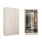 Engineered Wood Wardrobe Closet with Shelves White Wardrobe Cabinet