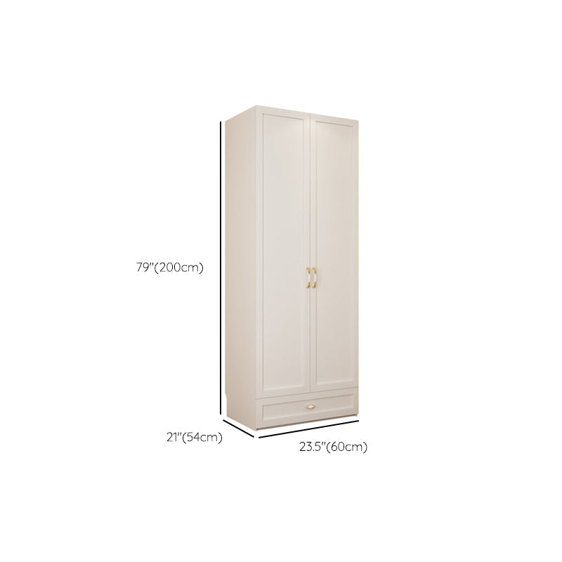 Engineered Wood Wardrobe Closet with Shelves White Wardrobe Cabinet