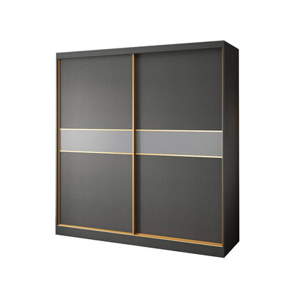Grey Engineered Wood Wardrobe Cabinet Contemporary Wardrobe Armoire