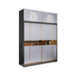 Engineered Wood Wardrobe Cabinet Contemporary Grey Wardrobe Armoire