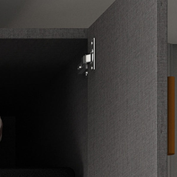 Engineered Wood Wardrobe Cabinet Contemporary Grey Wardrobe Armoire