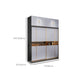 Engineered Wood Wardrobe Cabinet Contemporary Grey Wardrobe Armoire
