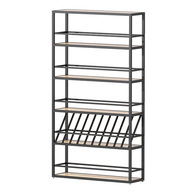 Metal Floor Bottle Wine Rack Contemporary Black Wine Holder Rack Black without Storage Clearhalo 'furn' 'furn_wine_racks' 'Furniture' 'Kitchen & Dining Furniture' 'Wine Racks' 'wine_racks' 6629317