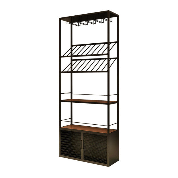 Metal Floor Bottle Wine Rack Contemporary Black Wine Holder Rack Matte Black Clearhalo 'furn' 'furn_wine_racks' 'Furniture' 'Kitchen & Dining Furniture' 'Wine Racks' 'wine_racks' 6629325