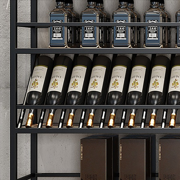 Metal Floor Bottle Wine Rack Contemporary Black Wine Holder Rack Clearhalo 'furn' 'furn_wine_racks' 'Furniture' 'Kitchen & Dining Furniture' 'Wine Racks' 'wine_racks' 6629327