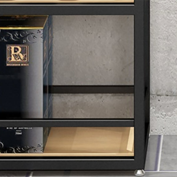 Metal Floor Bottle Wine Rack Contemporary Black Wine Holder Rack Clearhalo 'furn' 'furn_wine_racks' 'Furniture' 'Kitchen & Dining Furniture' 'Wine Racks' 'wine_racks' 6629329