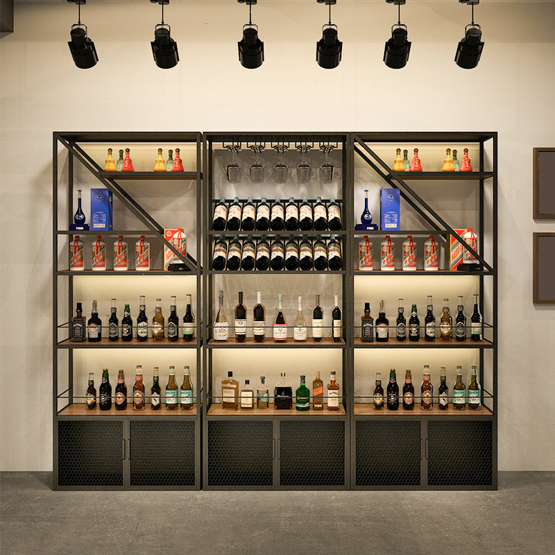 Metal Floor Bottle Wine Rack Contemporary Black Wine Holder Rack Clearhalo 'furn' 'furn_wine_racks' 'Furniture' 'Kitchen & Dining Furniture' 'Wine Racks' 'wine_racks' 6629333