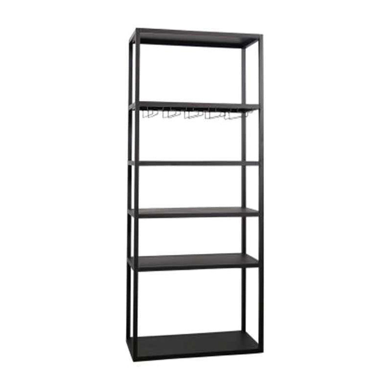 Metal Floor Bottle Wine Rack Contemporary Black Wine Holder Rack with Shelves Wine Bottle & Glass Rack Clearhalo 'furn' 'furn_wine_racks' 'Furniture' 'Kitchen & Dining Furniture' 'Wine Racks' 'wine_racks' 6629351