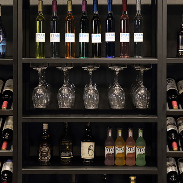 Metal Floor Bottle Wine Rack Contemporary Black Wine Holder Rack with Shelves Clearhalo 'furn' 'furn_wine_racks' 'Furniture' 'Kitchen & Dining Furniture' 'Wine Racks' 'wine_racks' 6629359