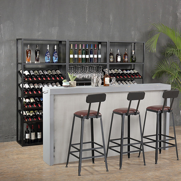 Metal Floor Bottle Wine Rack Contemporary Black Wine Holder Rack with Shelves Clearhalo 'furn' 'furn_wine_racks' 'Furniture' 'Kitchen & Dining Furniture' 'Wine Racks' 'wine_racks' 6629364