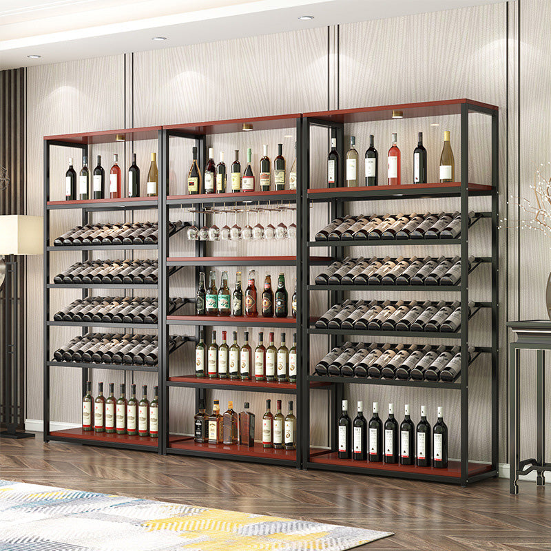Contemporary Floor Bottle Wine Rack Single Black Metal Wine Holder Clearhalo 'furn' 'furn_wine_racks' 'Furniture' 'Kitchen & Dining Furniture' 'Wine Racks' 'wine_racks' 6629390