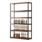 Contemporary Floor Bottle Wine Rack Single Black Metal Wine Holder Wine Bottle & Glass Rack 47"L x 14"W x 79"H Clearhalo 'furn' 'furn_wine_racks' 'Furniture' 'Kitchen & Dining Furniture' 'Wine Racks' 'wine_racks' 6629400