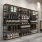 Botella de piso contemporánea Rack de vino Black Metal Suportador con estante