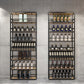 Botella de piso contemporánea Rack de vino Black Metal Suportador con estante