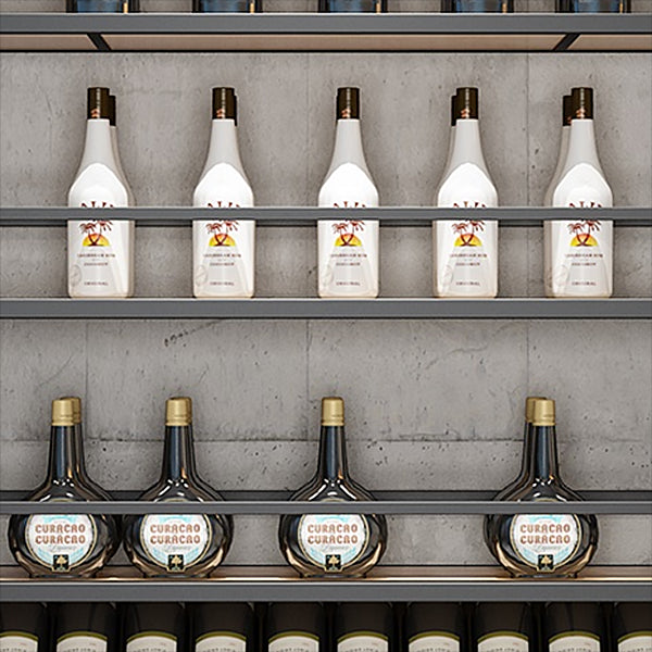 Botella de piso contemporánea Rack de vino Black Metal Suportador con estante